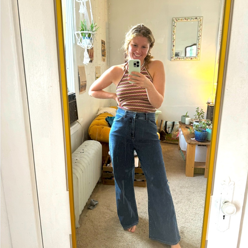 70s high waisted wide flare jeans - Picture 5 of 5